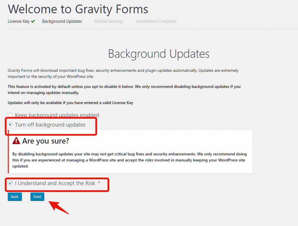 work around for gravity forms license key